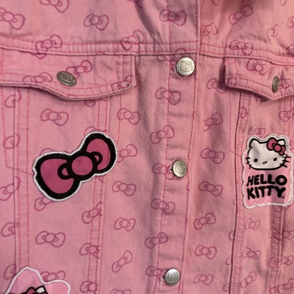 Hello Kitty Girls Pink Denim Jacket Size 7/8